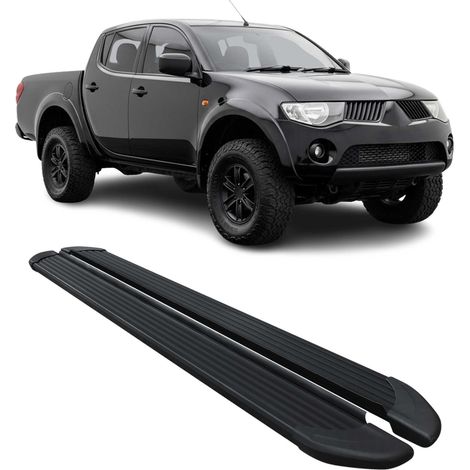 Marchepieds Latéraux pour Mitsubishi L200 Double Cab 2005-2014 Alu Noir L2 2Pcs (1/5)