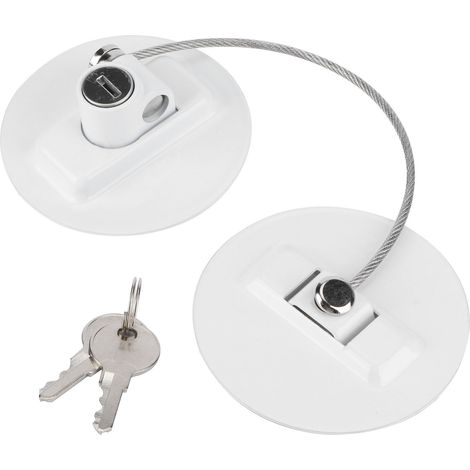 Verrou de sécurité enfant inox pour réfrigérateur tiroir porte fournitures bébé blanc (1/5)