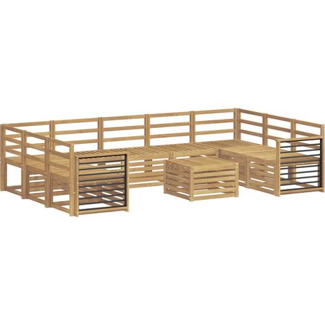 Ensemble de canapés d'extérieur 10 pcs Blanc 59 x 59 x 37 cm vidaXL (1/5)