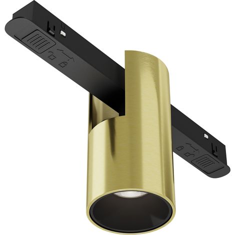 Spot rail magnétique 48V LED 7W noir-or Alfa Maytoni (1/5)