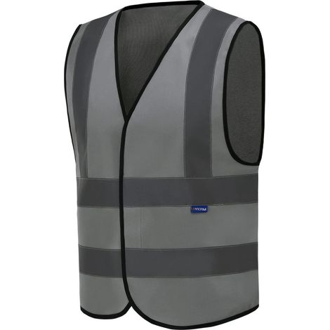 Warnweste mit Reflektorstreifen, Arbeitsweste, Grau (1/4)