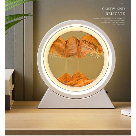 Sablier 3D Objet Decoratif en verre avec cadre rond en mouvement- Décoration d’intérieur cadeau de Noël et d\'anniversaire (1/5)