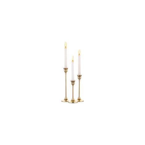 Set aus 3 konischen Kerzenhaltern aus Messing – Naturgold-Finish – Elegante Dekoration (1/5)