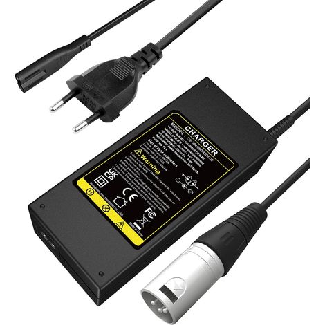 42V 36V 2A Chargeur de Batterie pour Batterie au Lithium avec connecteur XLR à 3 Broches pour vélo électrique Monopad électrique Fauteuil Roulant électrique Trotinette Electrique (1/5)