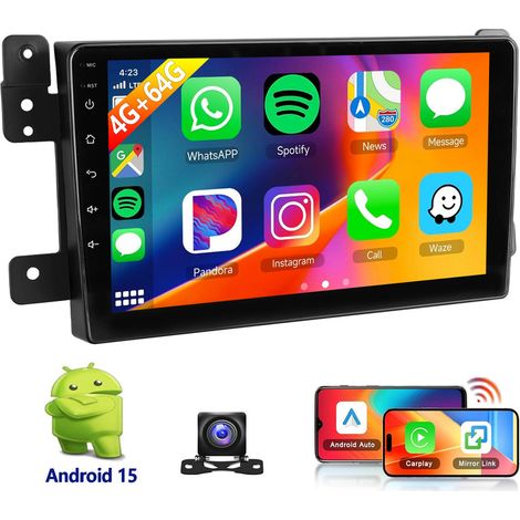 Autoradio Android 15 9 Pouces 32/64Go avec DAB+ pour Suzuki Grand Vitara (2005-2015) - Apple CarPlay, GPS, RDS - 4+64G CAM (1/5)