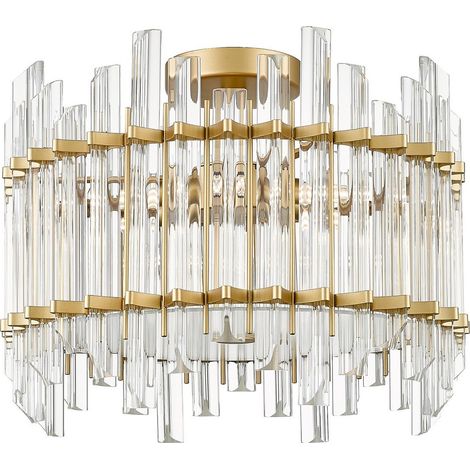 Zumaline ALEXANDRIA Deckenleuchte, Gold, Glas, 6x G9