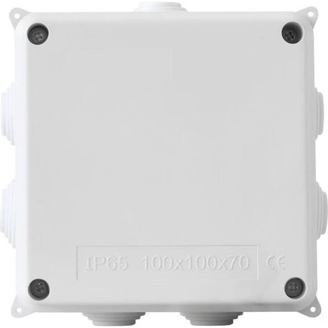 Caja de Empalme y Derivación Estanca de Superficie Blanco 100x100x70 mm