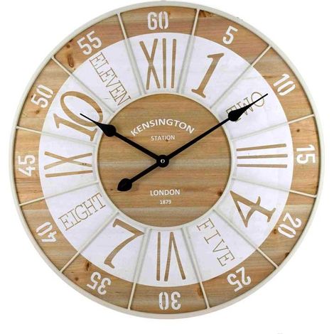 OROLOGIO DA PARETE NUMERI FANTASIA STRUTTURA IN METALLO 60X5 CM LEGNO (1/2)