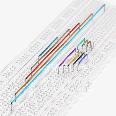 Kit de 560 câbles de connexion en forme de U, sans soudure, pour plaque d'essai, avec boîte en plastique. Disponible en 14 longueurs. (1/5)