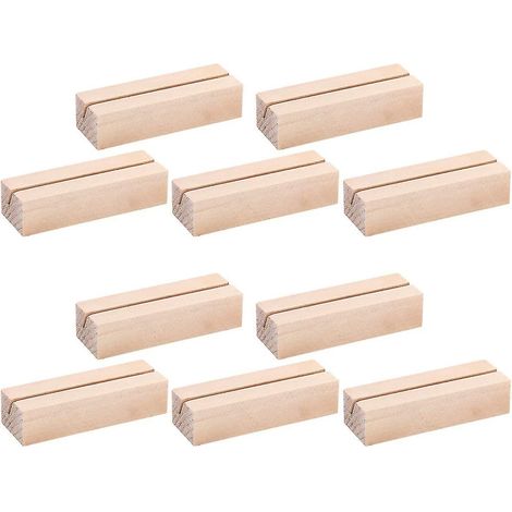 Lot de 10 porte-cartes en bois pour numéros de table/affiches Porte-cartes en bois pour étiquettes nominatives (1/5)