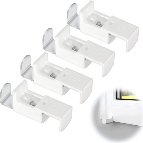 Lot de 4 supports de serrage pour store plissé   Accessoires de réglage : 20 mm   Pour store double et store plissé   Blanc
