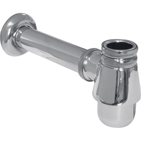 Nemo Skill Siphon pour bidet avec tuyau d'évacuation 5/4"xD32mm sans bonde avec rosace chrome (1/2)