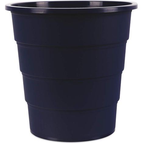 Corbeille à papier en plastique 16 l Design poubelle ronde pour bureau cuisine Bleu nuit Élégant et pratique 30,8 x 31 x 30,8 cm