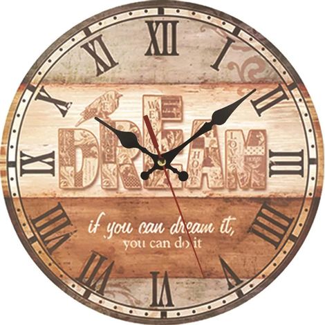 Horloge murale vintage, horloge murale en bois simple, horloge de 30 cm, horloge murale pour salon (1/5)