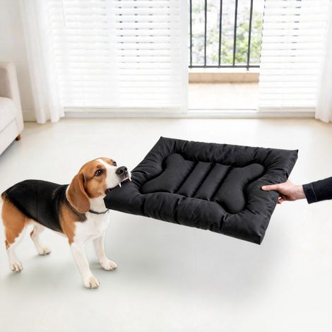 Chew Proof Dog Bed Indestructible for Large Size Durable Dog Crate Pad, Waterproof & Washable Tough Kennel Pet Mats for Aggressive Chewers (Black, M-29''x18'') (1/5)