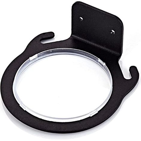 Support mural pour sèche-cheveux noir (1 pièce), en aluminium noir, sans perçage, pour toilettes, avec adhésif et vis.