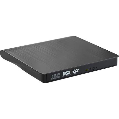 Graveur CD/DVD/DVD-ROM externe avec lecteur optique et connexion USB 3.0, compatible avec les ordinateurs portables, les ordinateurs de bureau, les Mac, les MacBook Pro/Air et les iMac, noir.