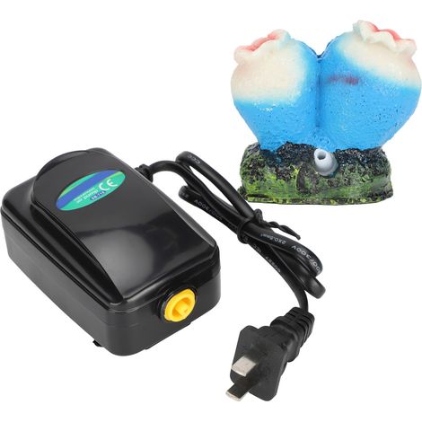 Pompe à oxygène pour aquarium avec pierres à bulles et ornements en résine citrouille