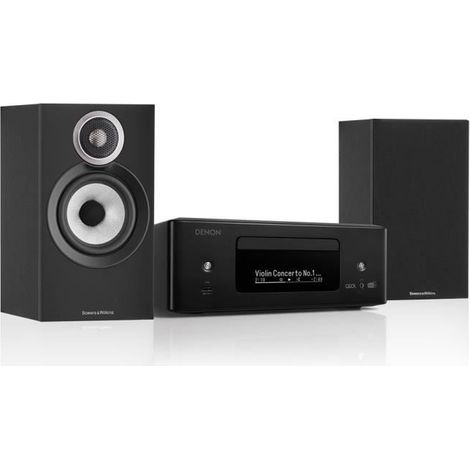 Mini HiFi-Anlage - DENON - Ceol12 - Bowers & Wilkins 607 Lautsprecher - Bluetooth - Schwarz
