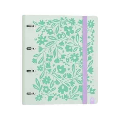File carnet à anneaux 4x35mm carpeblock 360 w/replacement 100h 90gr 4 intercalaires pp mousse rigide vert pastel
