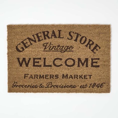 HOMESCAPES General Store Non-Slip Coir Doormat (1/4)