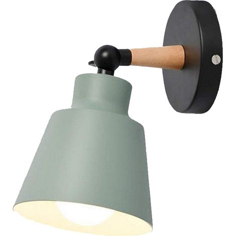 Wandleuchte Modern Innen aus Eisen Holz Wandlampen Verstellbare für Wohnzimmer Schlafzimmer Flur Treppenhaus(Grün)