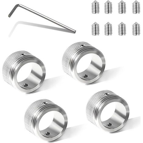 Lot de 4 adaptateurs de thermostat de radiateur RA/Rav/Ravl M30 × 1,5-304 en acier inoxydable – Design Snap-On de précision anti-fuite – Avec clé hexagonale (diamètre intérieur 22 mm) (1/5)