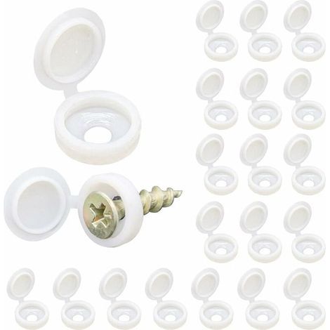 Schraubenkappen aus ABS-Kunststoff – 100er-Packung, weiß – Reißfest und wasserdicht – Schutz für Möbel und Wände (1/5)