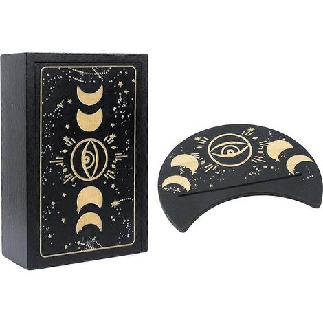 Holzkästchen und Ständer für Tarotkarten, Tarotkartenbox, Erinnerungsbox und Wahrsage-Accessoires, Hexen-Ausstellungsständer, A (1/5)