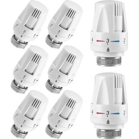 BUNTHAUS Thermostatic Radiator Thermostat Head: Mitening 8 Pieces Thermostatic Head Radiator Thermostat Radiator Tap Radiator Thermostat Head Connected Thermostatic Head M30 x 1.5 (1/5)