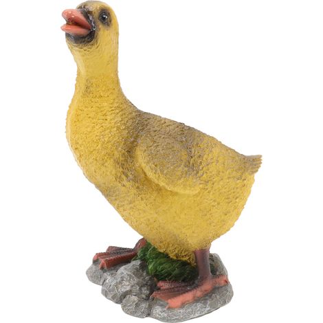 Entenfigur aus Kunstharz, Bürodekoration – Graue Tierfigur für Zuhause oder als Geschenk