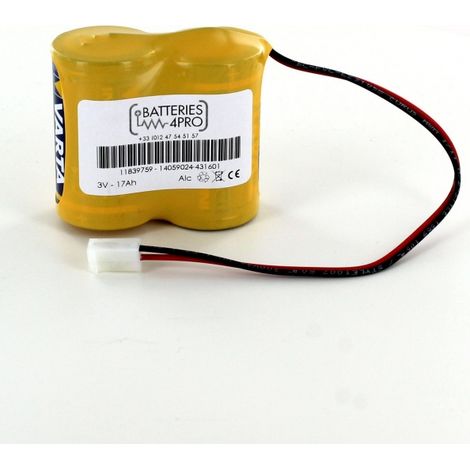 Pile 3V 18Ah compatible Alarme Cooper Security I-ON40, 760ES
