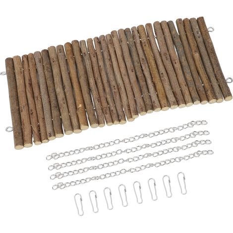 Jouets balançoire cochon d'inde en bois, hamac suspendu pour Hamster, Chinchilla à mâcher pour lapin nain, petits accessoires de Cage pour animaux de compagnie (1/5)