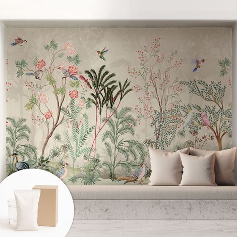 Carta Da Parati Con Design Moderno - Per Rinnovamento Rapido - Non-Woven - Per Interni Moderni oasi tropicale 208x146 cm (1/5)