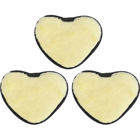 Lot de 3 gants nettoyants visage en forme de cœur, doux, lavables et réutilisables, pour femme, serviette démaquillante pour maison et voyage. (1/5)