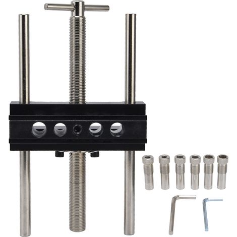 Lot de 4 gabarits de centrage automatique pour chevilles, guide de perçage vertical avec bagues de guidage, outil de poinçonnage pour menuiserie (1/5)