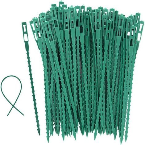 100 Accroche Tuteurs pour Tomates, Arbres, Serre-câbles - Attaches Réutilisables en Plastique pour Jardinage (1/4)