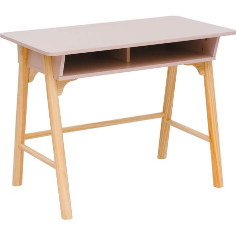 Kinder-Schreibtisch Rebecca Mobili Badal 70x90x50 MDF Kiefern Rosa Braun