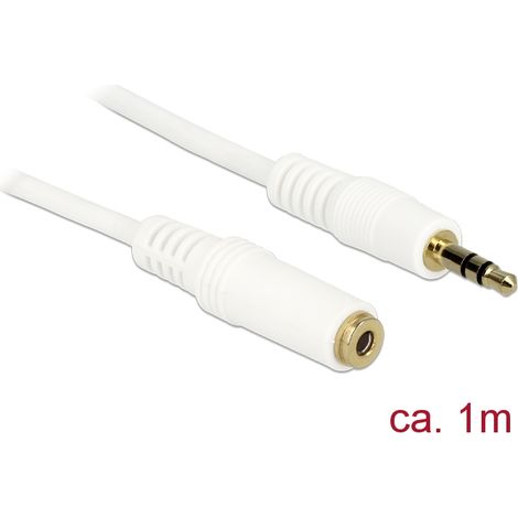 Kabel klinke 3 pin verlÃ¤ngerung 3,5 mm stecker  buchse 1,0 m weiÃ delock