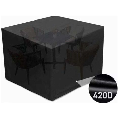 BUNTHAUS PA Housse Salon de Jardin, Couverture Bâche Etanche de Protection 420D pour Table/Meuble, Imperméable, Anti-UV, Poussière,Vieillissement, Déchirure(noir) (1/5)