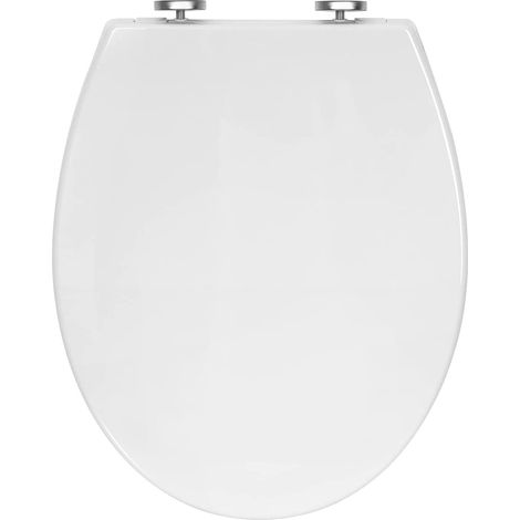 WOLTU Abattant WC plastique, Couvercle de WC softclose, Anti-bactérien, Blanc, WS2586 (1/4)