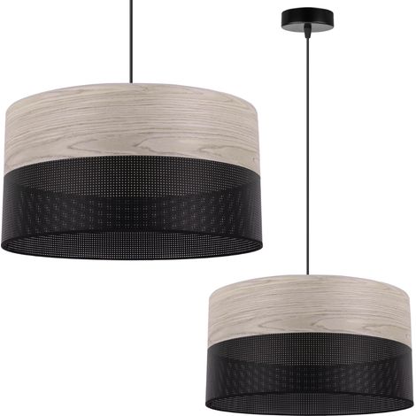 LÁMPARA COLGANTE INDIVIDUAL, PANTALLA DE CHAPA DE ROBLE BLANCO 40 CM