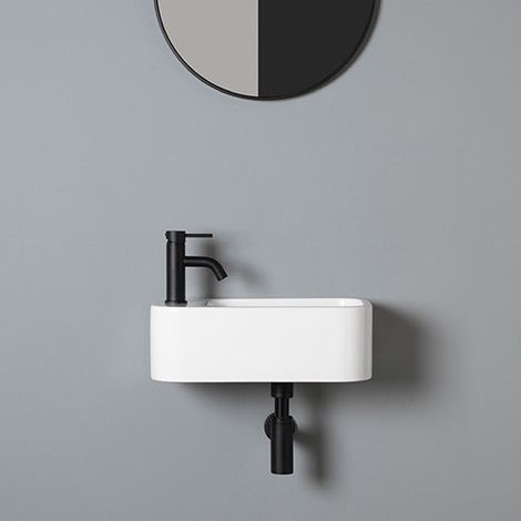 Cristina Ondyna – Lave mains céramique à poser 60x40cm – Percage à gauche – Pour espaces confinés – COSA25G