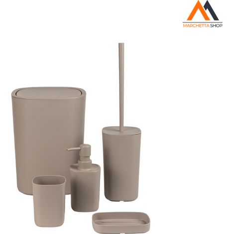 Badezimmer-Zubehör-Set „PODDY“, Farbe Taupe