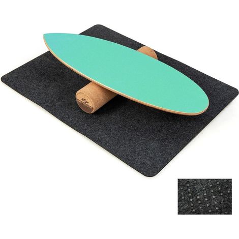 Tabla de equilibrio de madera Tabla oscilante con rueda y manta Kit de tabla de equilibrio 3 en 1 Verde (1/4)