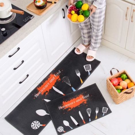 Tapis De Cuisine - Antidérapant - Lavable En Machine - 40x120 Cm Et 40x60 Cm - Lot De 2 (1/4)