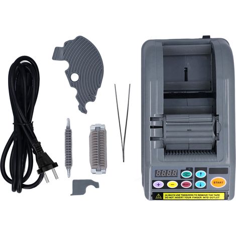 Distributeur automatique de ruban adhésif Machine de découpe de ruban électrique 6-60 mm de largeur 999 mm de long pour l'expédition d'emballage cadeau Gris Prise UE 220-240 V (1/5)