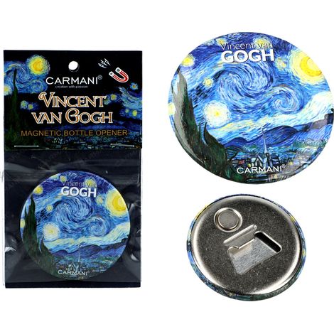 Abrebotellas con imán, regalo de La noche estrellada de Van Gogh. (1/4)