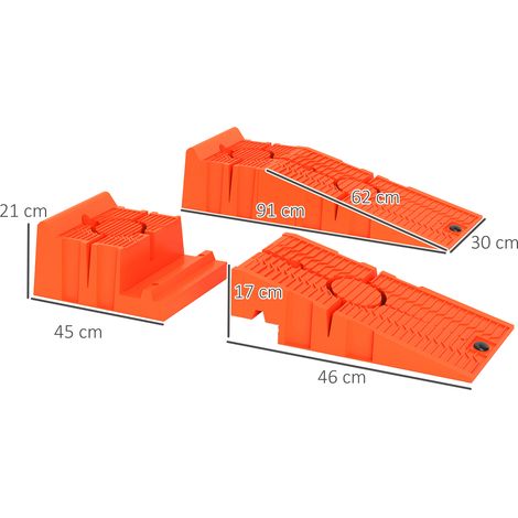 Lot de 2 feux de camion en plastique, capacité de charge de 5 tonnes, 91 x 30 x 21 cm, orange (1/5)