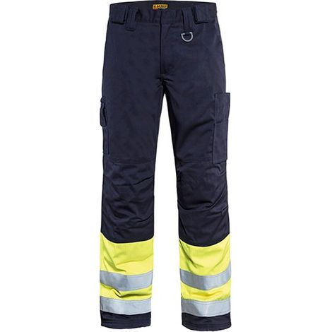 Pantalon de travail multinormes hiver inhérent 1869 - Marine/Jaune fluo M - FR(44) - SE(C50) - Courtes (1/2)